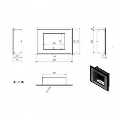 Биокамин Alfa (золото, медь, сталь, чёрный)