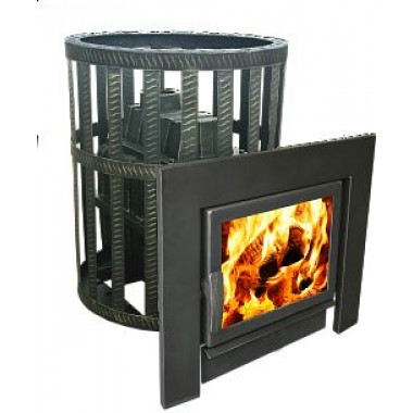 Печь чугунная для бани "Воевода-ФЛАГМАН" 20 Сетч.кожух