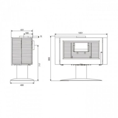 Чугунная Печь-камин ANTAYA, 12 kW
