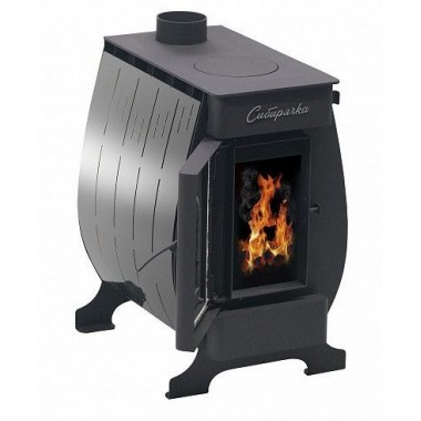 Воздухогрейная печь Сибирячка-12 с кожухом из нержавеющей стали