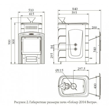   	 ПБ Гейзер Супер Inox Витра ЗК антрацит