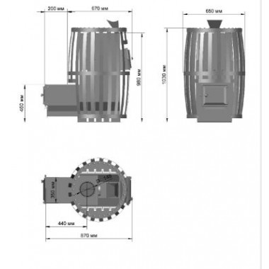 ПЕЧЬ ДЛЯ БАНИ БЕРЁЗКА "ВИТЯЗЬ" 28 СТЕКЛО