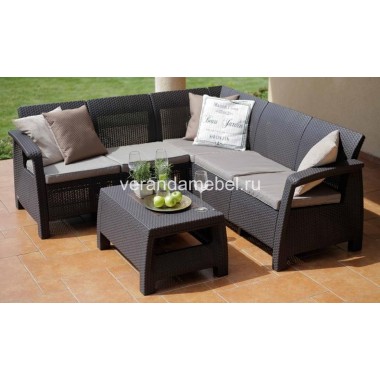 УГЛОВАЯ МЕБЕЛЬ ДЛЯ САДА CORFU RELAX SET, Графит