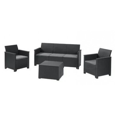 КОМПЛЕКТ МЕБЕЛИ "EMMA STORE 3 SEATER", ГРАФИТ
