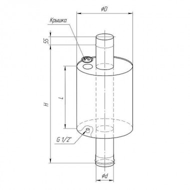 Бак "Комфорт" (AISI 201/1.0) круглый на трубе 45л Ф115