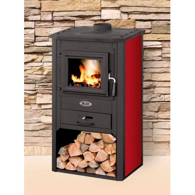 Печь-камин Blist Oganj красная (чугунная дверца)