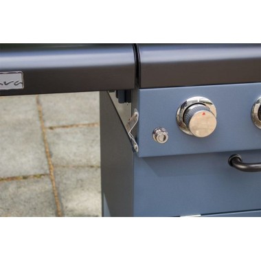 ГРИЛЬ ГАЗОВЫЙ SAHARA X475 4 BURNER СО СТОЛОМ-ТЕЛЕЖКОЙ, ДЫМЧАТЫЙ