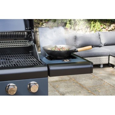 ГРИЛЬ ГАЗОВЫЙ SAHARA X475 4 BURNER СО СТОЛОМ-ТЕЛЕЖКОЙ, ДЫМЧАТЫЙ