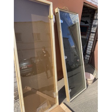 Стеклянная Дверь в баню Doorwood, 700*1900, 6 мм (Графит прозрачная) 2 петли
