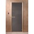 Стеклянная Дверь в баню Doorwood, 700*1900, 6 мм (Графит прозрачная) 2 петли