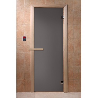 Стеклянная Дверь в баню DoorWood 700*1900, 6 мм (графит, матовое)