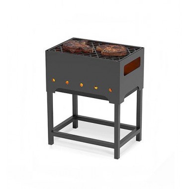    	 Мангал Везувий "Турист" №1 с чугунной решеткой "СТЕЙК" на подставке