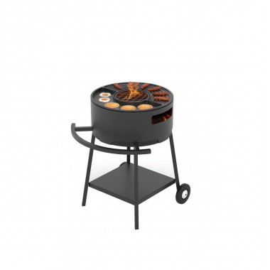 Мангал Везувий "Дачник" с чугунной плитой Gurman Ø450мм на подставке