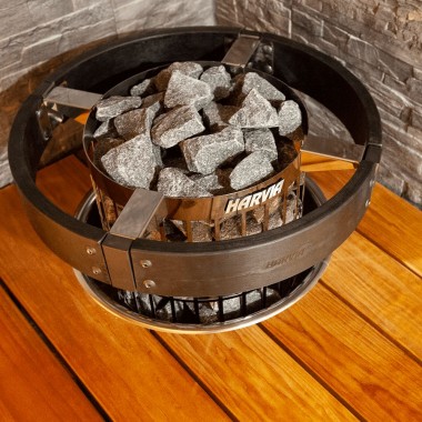 HARVIA Электрическая печь Cilindro PC90 со встроенным пультом черная