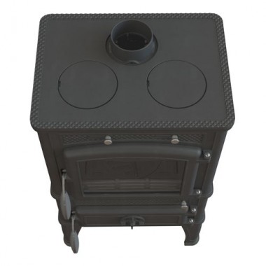 Чугунная печь-камин Dacha с варочной поверхностью (Патина Медь)