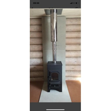    	 Печь-Камин  ВЕЗУВИЙ ПК-01 (270) с плитой и т/о красн. 9 кВт (150 м3) Ø 115 мм