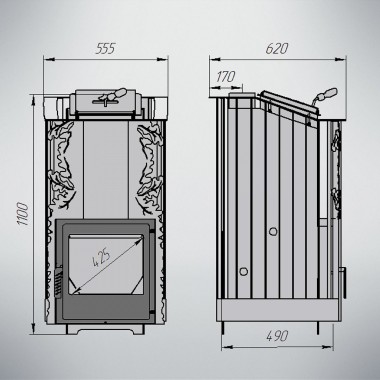 Дровяная печь "Терма Каменка без выноса" (до 24 куб.м)