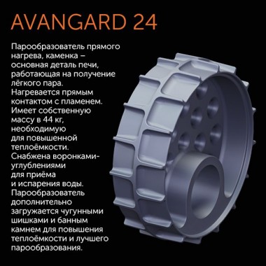 Печь чугунная для бани Технолит AVANGARD ЗК 24 (М)
