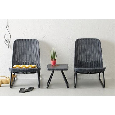 НАБОР УЛИЧНОЙ МЕБЕЛИ (2 КРЕСЛА, СТОЛИК) RIO PATIO SET, ГРАФИТ