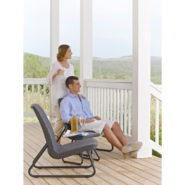 НАБОР УЛИЧНОЙ МЕБЕЛИ (2 КРЕСЛА, СТОЛИК) RIO PATIO SET, ГРАФИТ