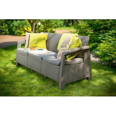 СКАМЬЯ ТРЕХМЕСТНАЯ CORFU II MAX LOVE SEAT, КАПУЧИНО