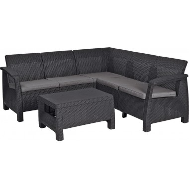 УГЛОВАЯ МЕБЕЛЬ ДЛЯ САДА CORFU RELAX SET, Графит