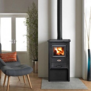 Печь-камин Blist Oganj красная (чугунная дверца)