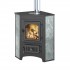    	 Печь-Камин ВЕЗУВИЙ ПК-01 (220) угловой талькохлорит с конфоркой 9 кВт (150 м3) Ø 115мм