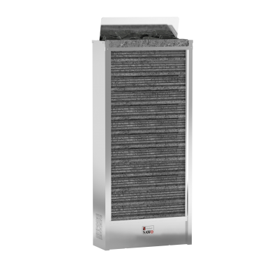 SAWO Электрическая печь Cirrus mini настенная, 3,0 кВт, нерж. сталь, талькохлорит, артикул CIR2-30NS-P, выносной пульт (пульт и блок мощности докупаются от