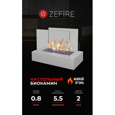 Биокамин Galea белый (ZeFire)