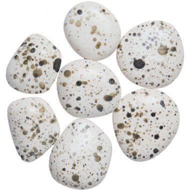Камни белые с цветной крапинкой - 7 шт. (ZeFire)