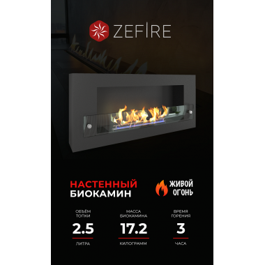 Биокамин Orion 900 со стемалитом и стеклом (Zefire)