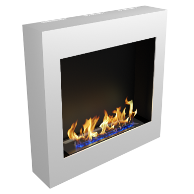 Биокамин Orion qube 600 с белой рамкой (Zefire)