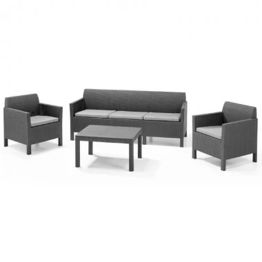 КОМПЛЕКТ САДОВОЙ МЕБЕЛИ ORLANDO 3 - SEATER, ГРАФИТ