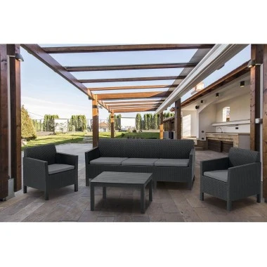 КОМПЛЕКТ САДОВОЙ МЕБЕЛИ ORLANDO 3 - SEATER, ГРАФИТ