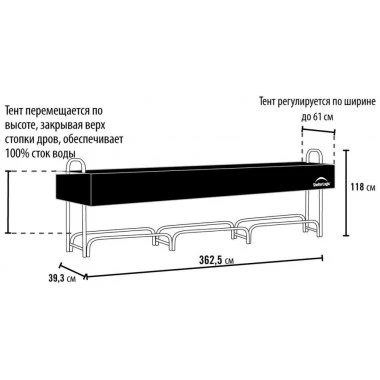 ПОЛЕННИЦА БОЛЬШАЯ С ТЕНТОМ 3,6М (ОБЪЕМ 2,1 КУБ.М.)