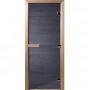 Стеклянная Дверь в баню Doorwood, 700*1900, 8мм (Графит прозрачная, стекло 8мм, 3 петли)