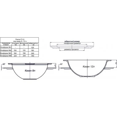 Плита П1-5(Р) под казан (6-10л), 512х512
