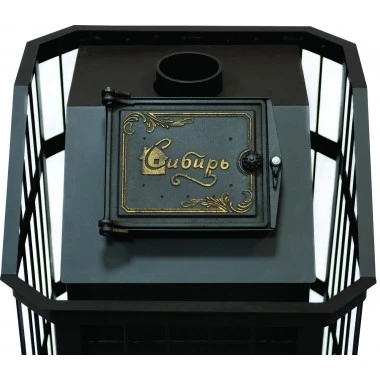 Печь банная "Сибирь" с закрытой каменкой. Панорамная дверца