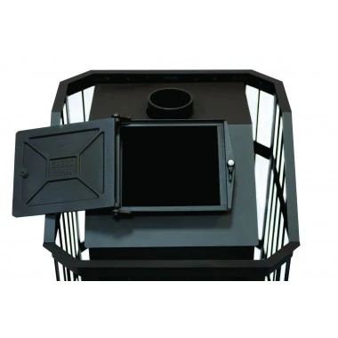 Печь банная "Сибирь" с закрытой каменкой. Панорамная дверца