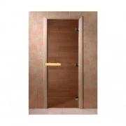 Дверь для сауны DoorWood "Теплая ночь" 190х70 (бронза матовая, коробка листва)